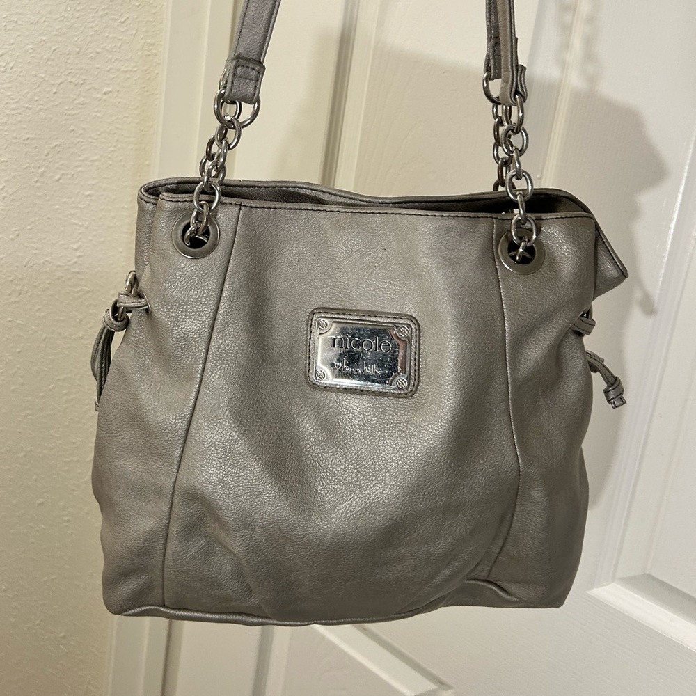 Nicole by Nicole Miller Silver Tote Bag